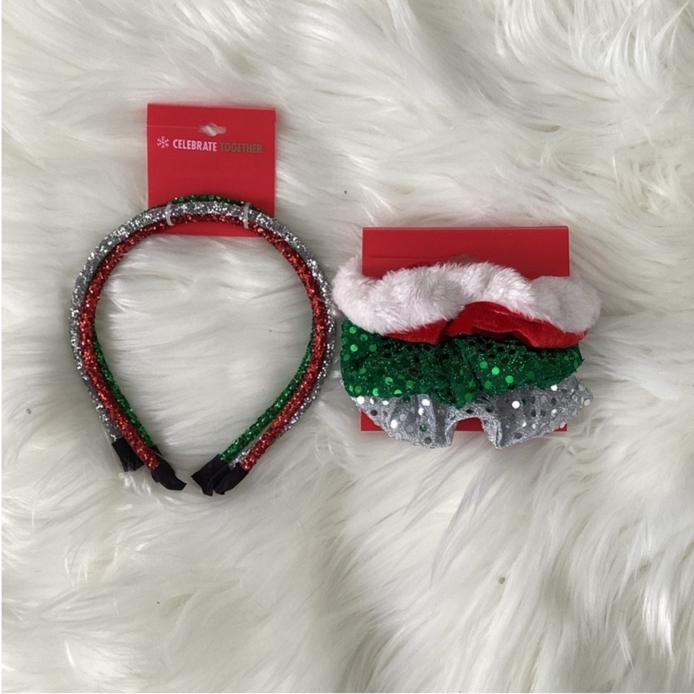 Celebrate Together Holiday Glitter Headband & Sequin Scrunchie Set